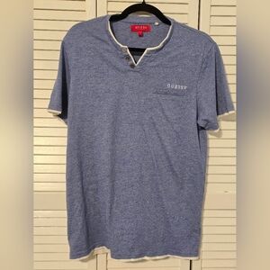 Guess Los Angeles Men’s Blue Henley T-Shirt Size L